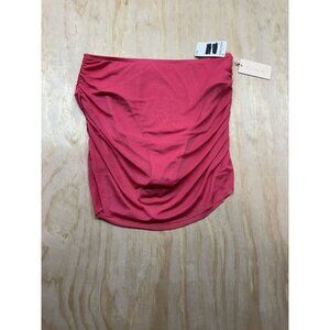 Hutch Tawnie Bikini Bottom Women's Pink XL High Waist Runched Raspberry Solid